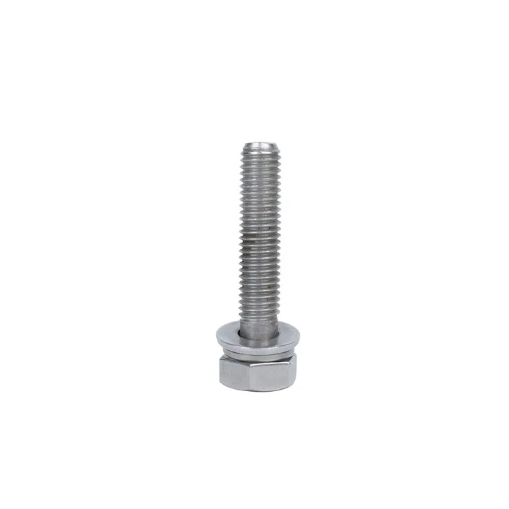 Hex Head Sems Screw 304 Stainless Steel With Flat And Split Lock Washer
